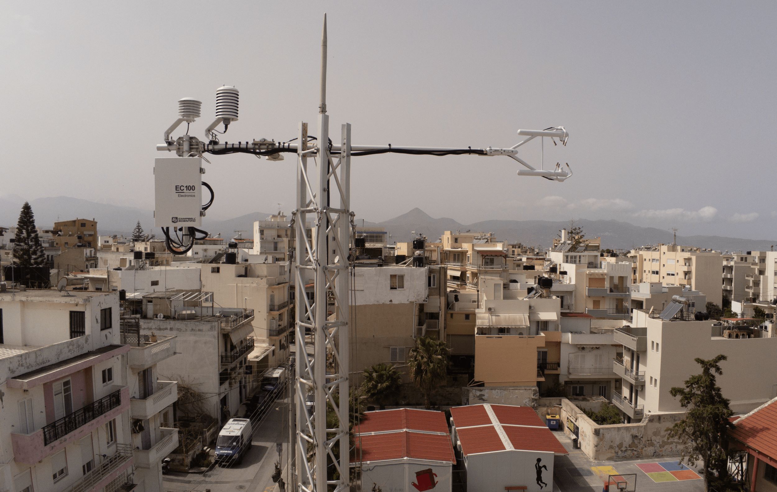 Eddy covariance tower in Heraklion