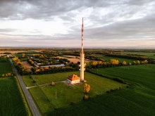 Hegyhatsal station from above during sunset